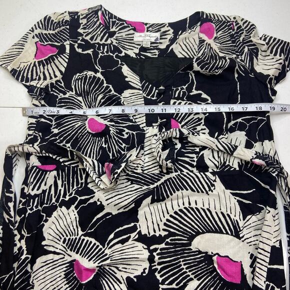 Alice Temperley For Target Dress Women's 7‎ Black Pink Floral Empire Tie Back - Picture 8 of 11